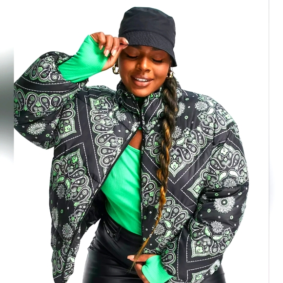 NATIVE YOUTH Jackets & Blazers - NWT Native Young Oversized Puffer Jacket. Paisley print 2X hip hop streetwear